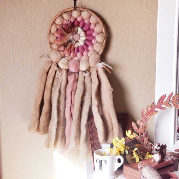 Other - 🌿Wool dreamcatcher rose&cream🌿